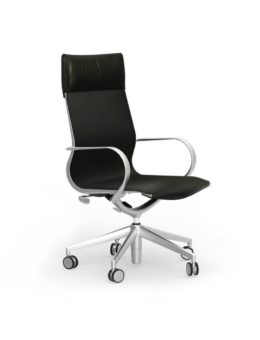 CUR101 Aluminum High Back Leather Executive & Conference