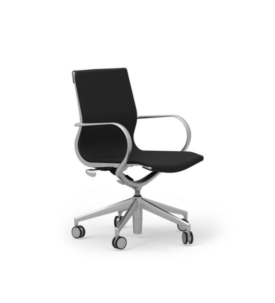 CUR103 Aluminum Mid Back Leather Executive & Conference
