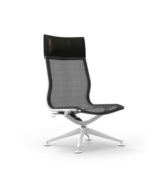 CUR120 Aluminum High Back Mesh Lounge Armless Chair