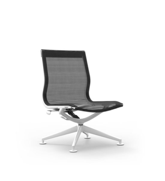 CUR124 Aluminum Mid Back Mesh Lounge Armless Chair
