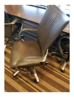 Used High Back Brown Leather Conference Chair