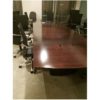 Used Dark Wood Conference Table with Electrical components 14'6"x4'6"
