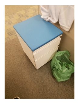 Used Haworth Box File Mobile Pedistal with Blue Cushion