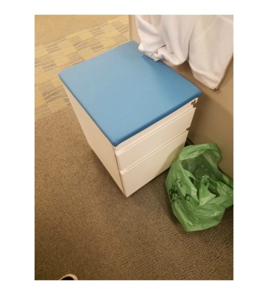 Used Haworth Box File Mobile Pedistal with Blue Cushion